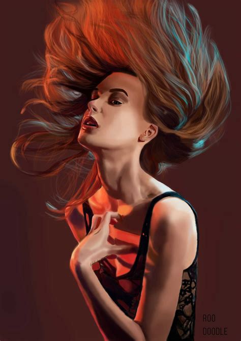 Artstation Girl On Fire Digital Drawing