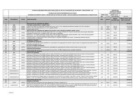 PDF PLANILHA ORÇAMENTÁRIA PARA CONCLUSÃO DA PDF fileAlizares