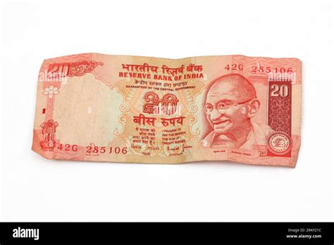 Reserve Bank of India Mahatma Gandhi Series 20 Rupees Banknote Issued 2001- Current Obverse ...