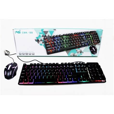 Teclado E Mouse Gamer Fio Colorido Led Usb Teclado Para Jogos