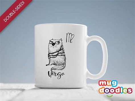 Virgo Zodiac Mug Virgo Coffee Mug Virgo Gift Virgo Cat Mug Etsy