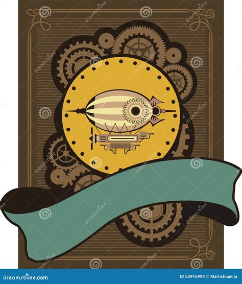 Steampunk Poster Template Are Applicable Vector Illustration