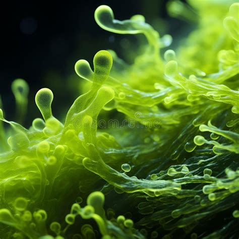 A Close Up Of A Vibrant Aquatic Green Colored Algae With A Texture