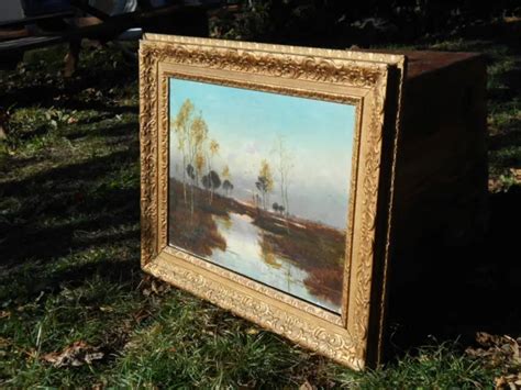 GRAND TABLEAU ANCIEN Huile Sur Toile HST Peinture Ecole De Barbizon