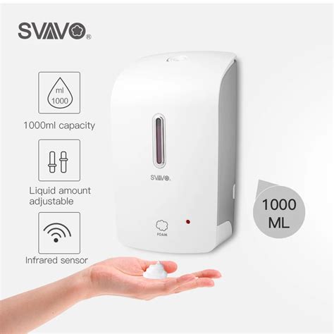 Svavo 1000ml Automatic Foam Soap Dispenser Wall Mounted Infrared Smart Sensor Bathroom