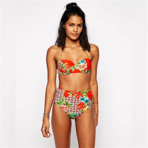 The Bikini Lab Swim The Bikini Lab Retro High Waist Hawaii Tropical