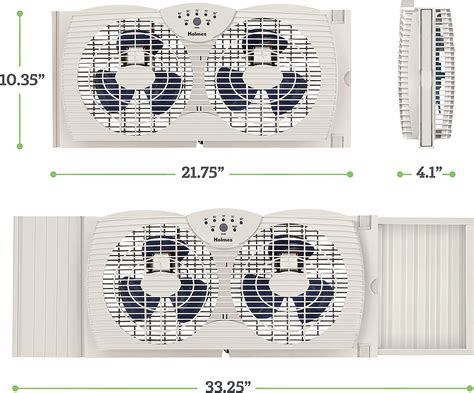 Holmes Dual Blade Digital Window Fan With Programmable Thermostat