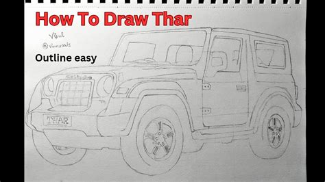 How To Draw THAR Outline Tutorial Easy Step By Step Grid