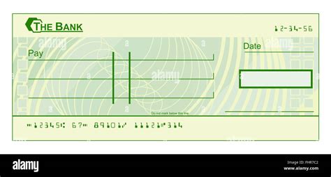 Un Chèque En Blanc Modèle De Chèque Illustration Photo Stock Alamy