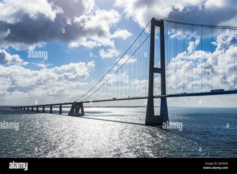 The Great Belt Bridge Storebæltsbroen between the islands of Zealand