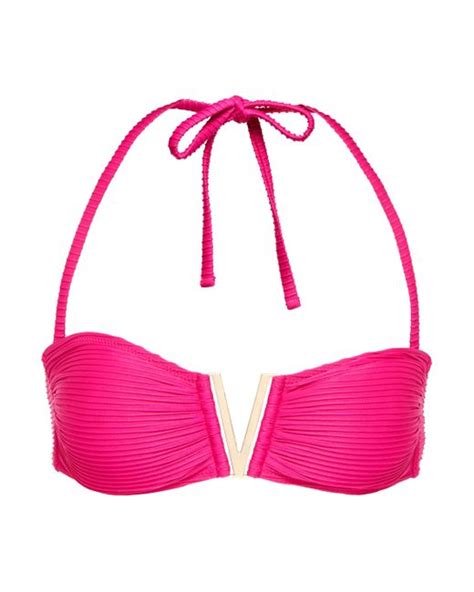 Heidi Klein Lake Como Bandeau Bikini Top In Pink Lyst Australia