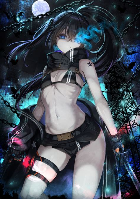 Rule Barefoot Black Rock Shooter Blonde Hair Breasts Brown Eyes Bukkake