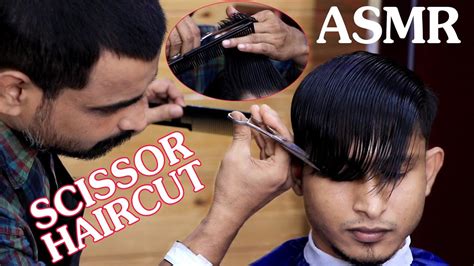 ASMR Relaxing Scissor Haircut By Biswajit Barber Scissor Haircut With