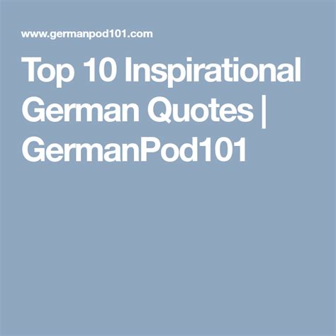 Top 10 Inspirational German Quotes | GermanPod101