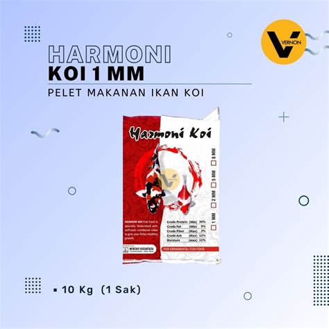 Jual Pakan Koi Harmoni 10 Kg 1mm 2mm 5mm 8mm Pakan Untuk