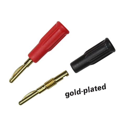 10pcs 2mm Gold Plated Banana Connector Plugs For Audio Video Speaker