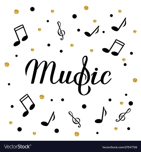 Music calligraphy hand lettering musical shop Vector Image