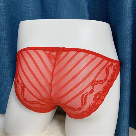 String Sexy En Dentelle U Convexe Pour Homme Sous V Tement Gay Bikini Lingerie Transparente Jpeg
