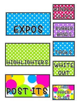 Editable Polka Dot Teacher Toolbox Labels By Mrs Rossini S Room Tpt