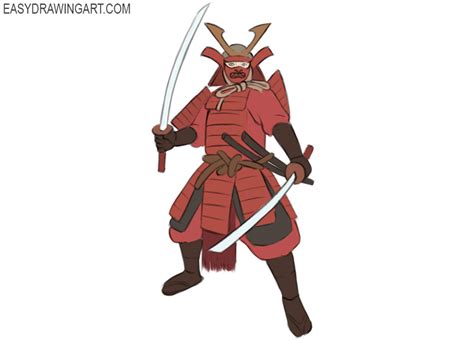 How To Draw A Samurai Easy Drawing Art Themelower