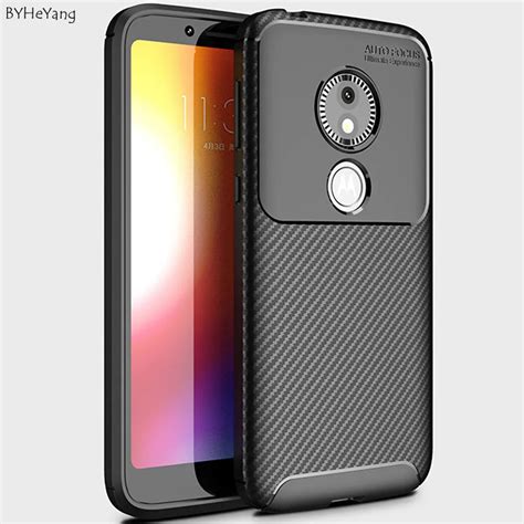 Byheyang Carbon Fiber Case For Moto E5 Play Go Cover Funda Bumper