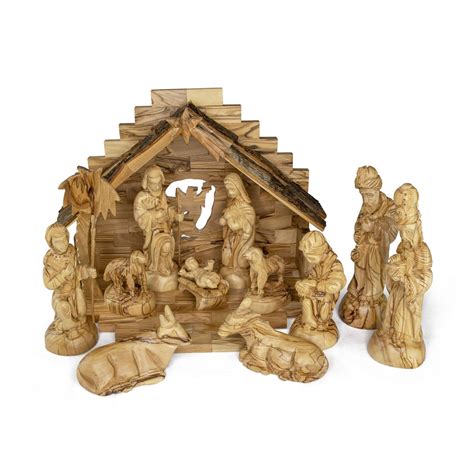 Mua Olive Wood Nativity Set From Bethlehem Intricately Hand Carved Wooden Nativity Set From