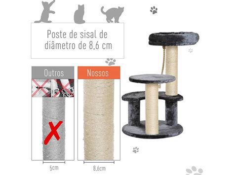 Árvore Arranhador para Gato PAWHUT D30 202GY Worten pt