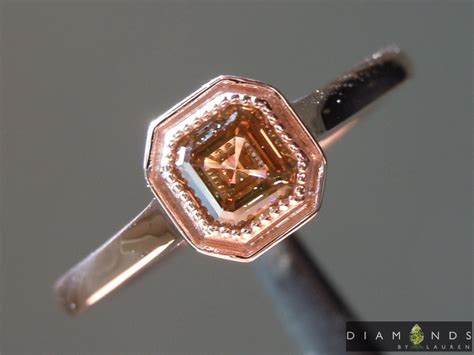 0 44ct Brown Asscher Diamond Ring