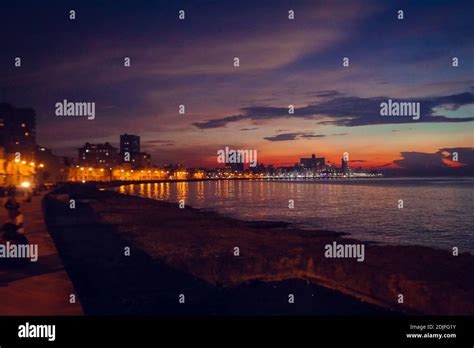 The Malecon at night, Havana, Cuba Stock Photo - Alamy