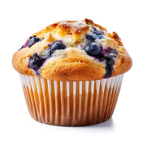 Premium Photo Homemade Blueberry Muffin Isolated On White Background