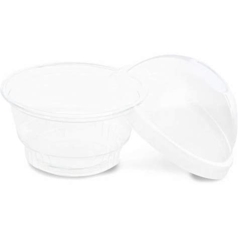 Clear Plastic Ice Cream and Yogurt Cups with Dome Lids (5 oz, 50 Pack ...