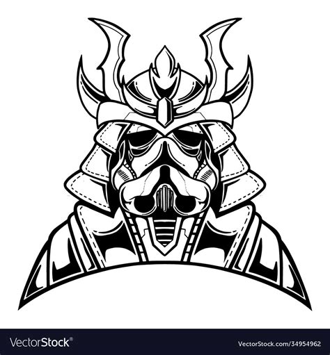 Samurai Mask Drawing