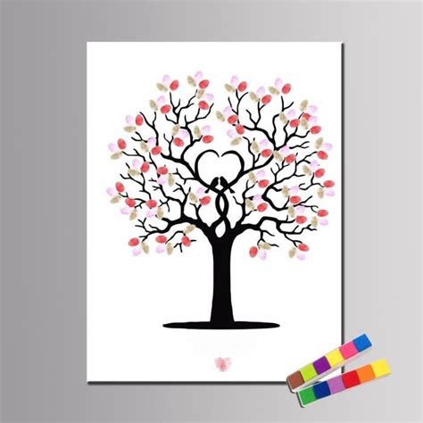 Toile 40 X 60 Empreintes Digitales Signature Thumbprint Toile Invité