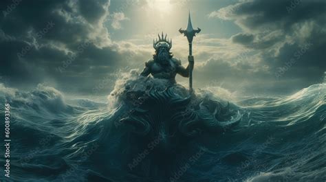 Neptune, the Roman God of the Ocean and Waterways by Generative AI ...