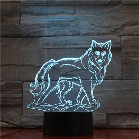 Lampe Loup Prédateur 3d Led And Terre Des Loups