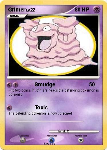 Pokémon Grimer 16 16 Smudge My Pokemon Card