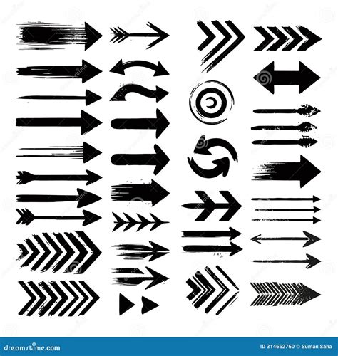 Grunge Arrow Vector Illustration Grunge Arrow Symbol Brush Paint Stock