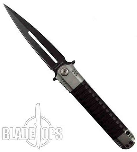 Spring Assisted Dagger Black Tactical Blade