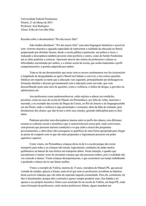 Resenha Document Rio Pro Dia Nascer Feliz Pdf