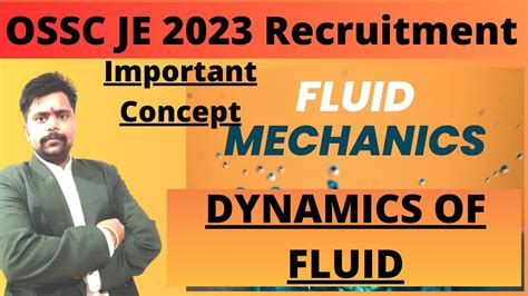 Lec Fluid Dynamics Ossc Je Classes Fluid Mechanics Youtube