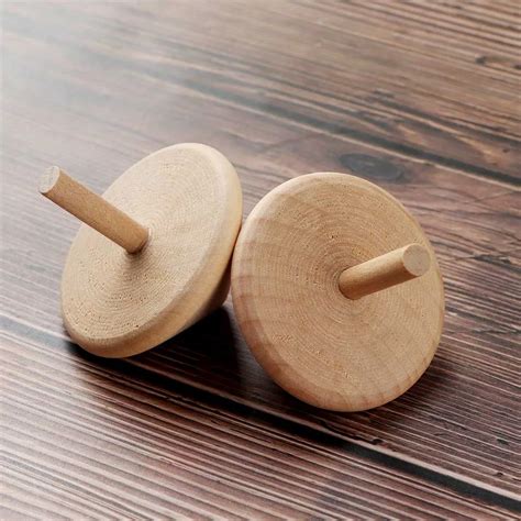 2 Piece Spinning Top Unisex Lovely Wooden Spinning Top Classic Toy