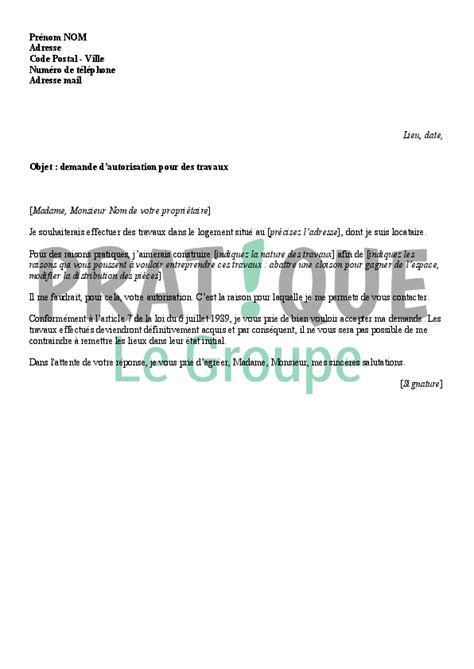 Modele Lettre De Demande Dautorisation Pour Travaux Exemples De Lettres