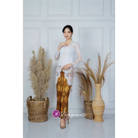 Jual Kebaya Tille Tunik Kerah Sunda Full Payet Bisa Cod Satu Set