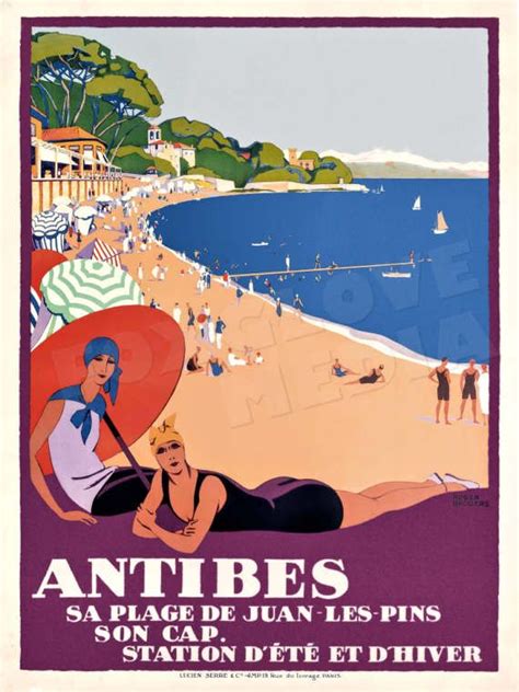 Antibes French Riviera Travel Poster Print By Foxglovemedia Retro