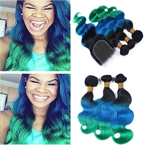 Blue Green Ombre Hair