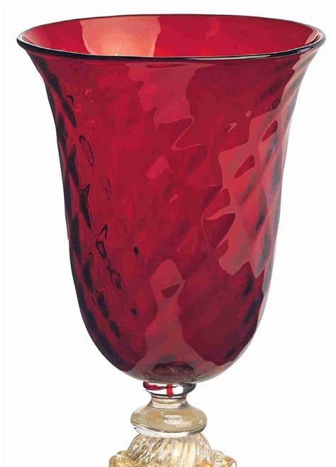 Red Glass Goblet Murano Glass Tipetto Arte Di Murano