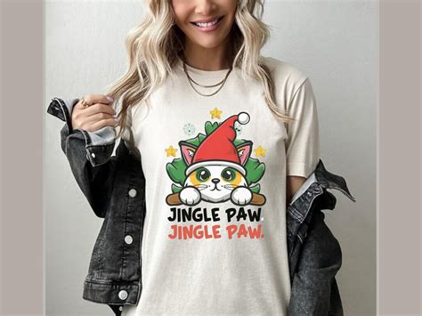 Jingle Paw Christmas T Shirtcat Lover Christmas Cat T Shirt Etsy