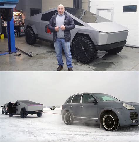 Tesla Cybertruck Knockoff Faces Off Against Porsche Cayenne Turbo In A