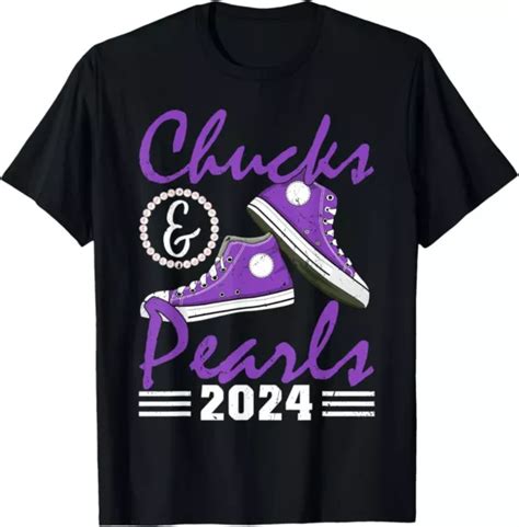 Chucks And Pearls Voting For Kamala Harris Usa Election T Shirt