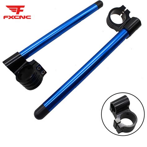 FXCNC Blue 7 8 Motorcycle HandleBars Riser Clip On Fork Handle Bars